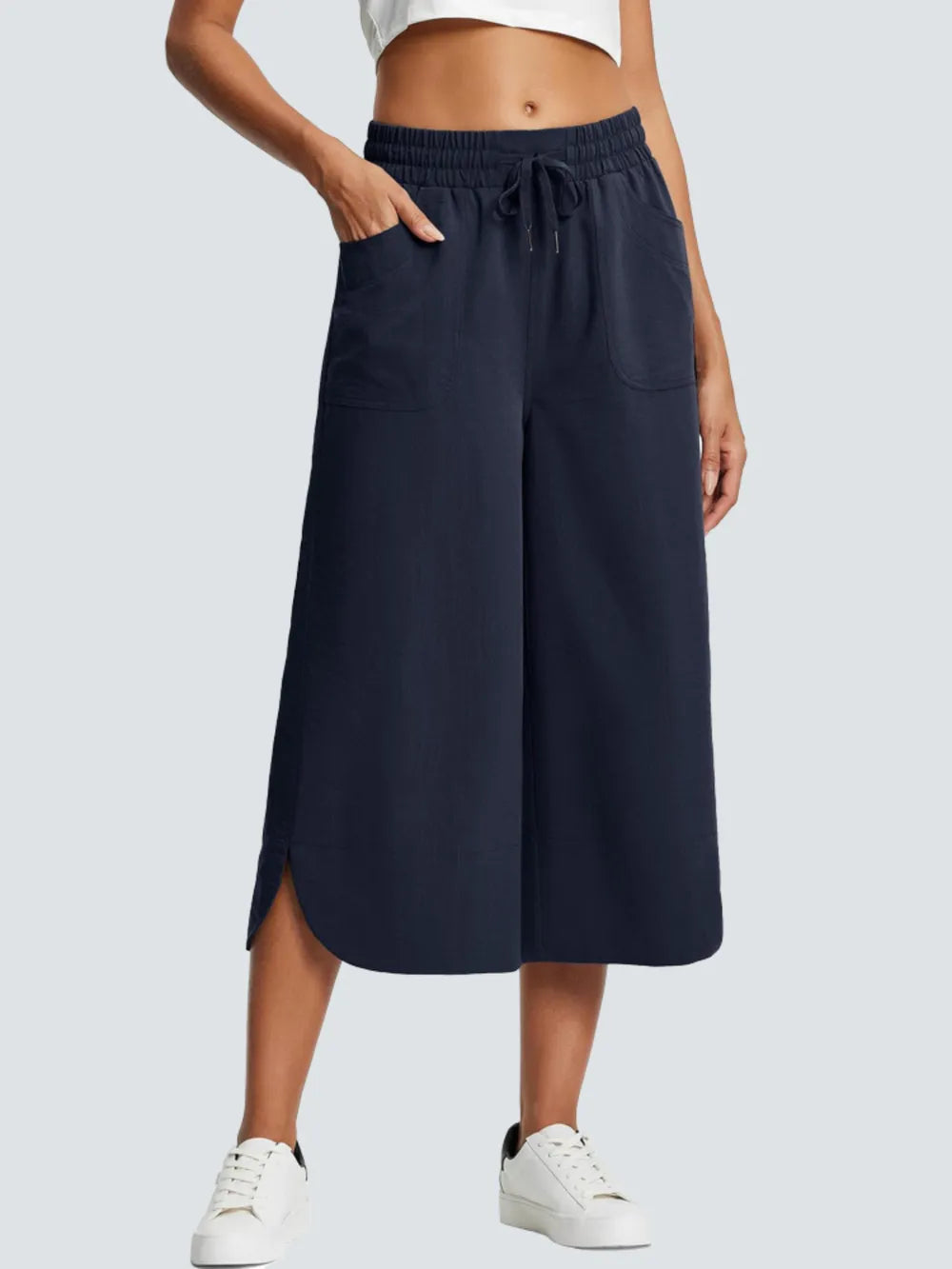 Full Size Drawstring Wide Leg Capris Pants Plus Size – Trendsi | ClozArt