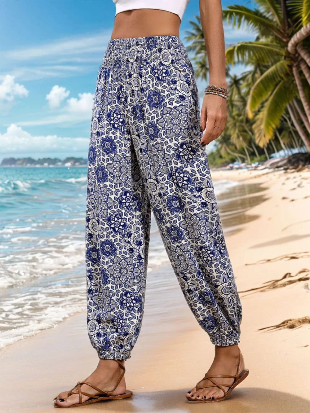 Perfee Printed Elastic Waist Pants – Trendsi | ClozArt