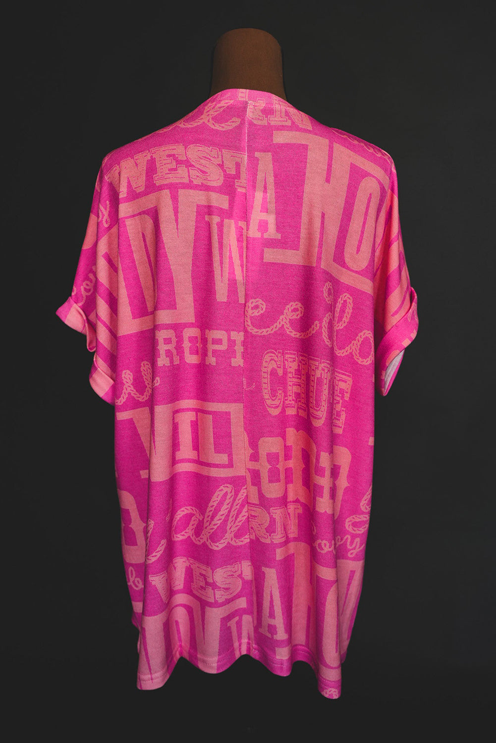 Rose Cowboy Letter Print Graphic Loose Tee – Shewin | ClozArt