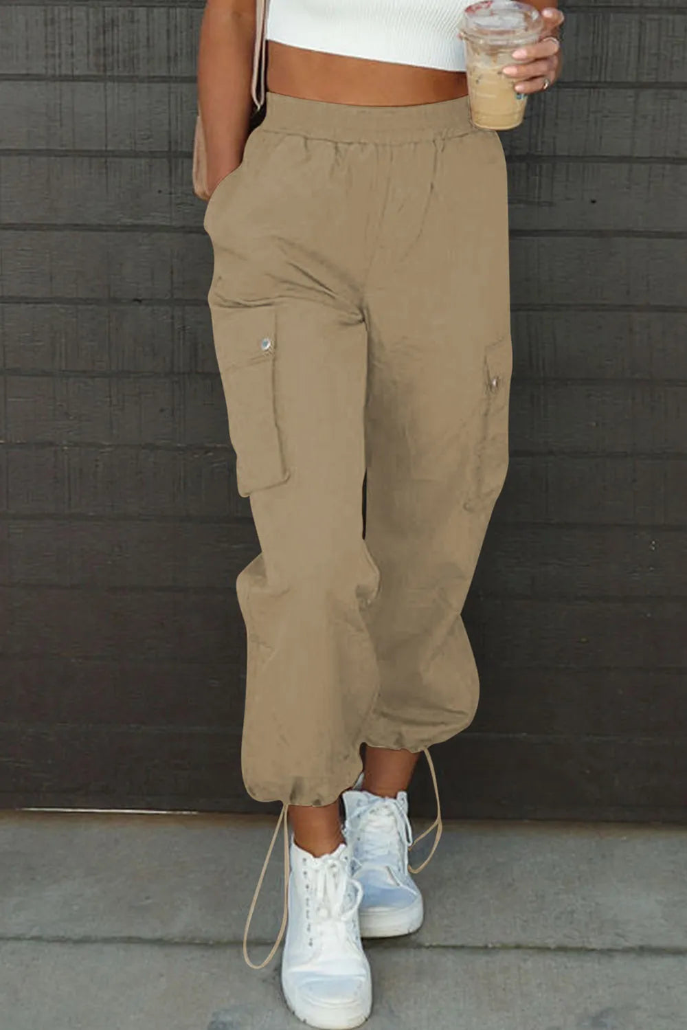 Drawstring Elastic Waist Pants with Pockets – Trendsi | ClozArt