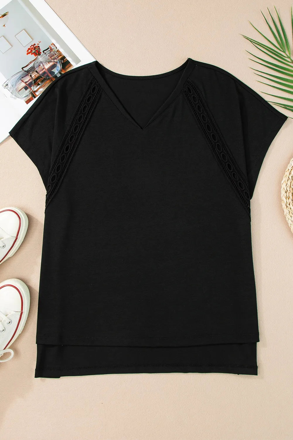V-Neck Short Sleeve T-Shirt – Trendsi | ClozArt