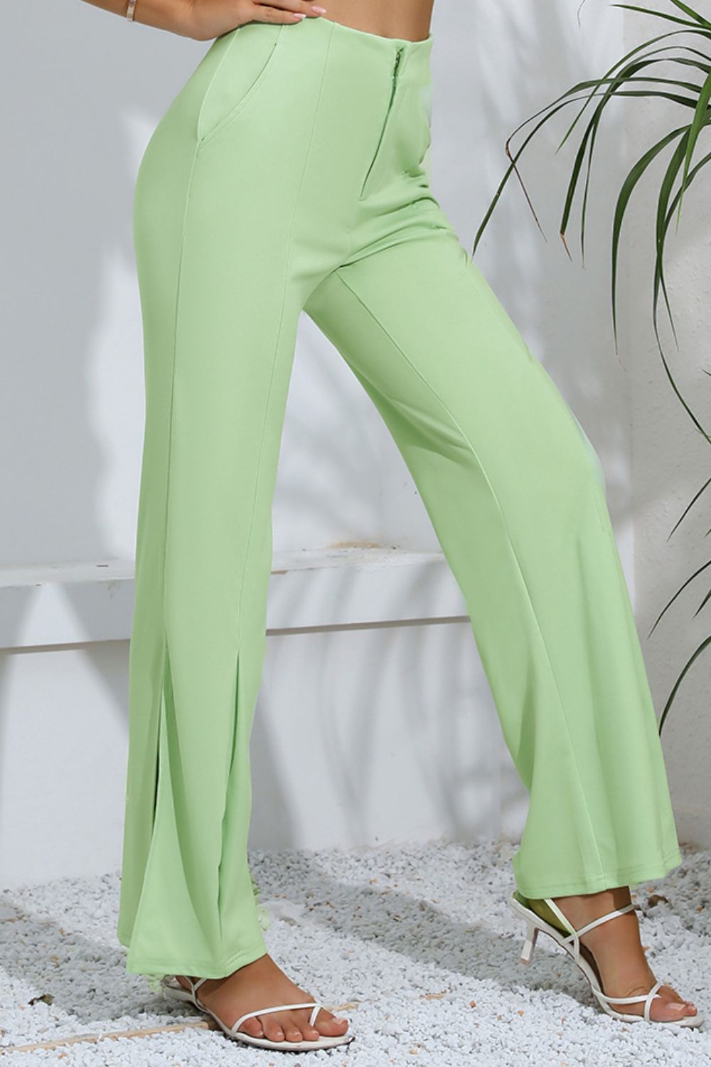 Slit High-Rise Flare Pants – Trendsi | ClozArt