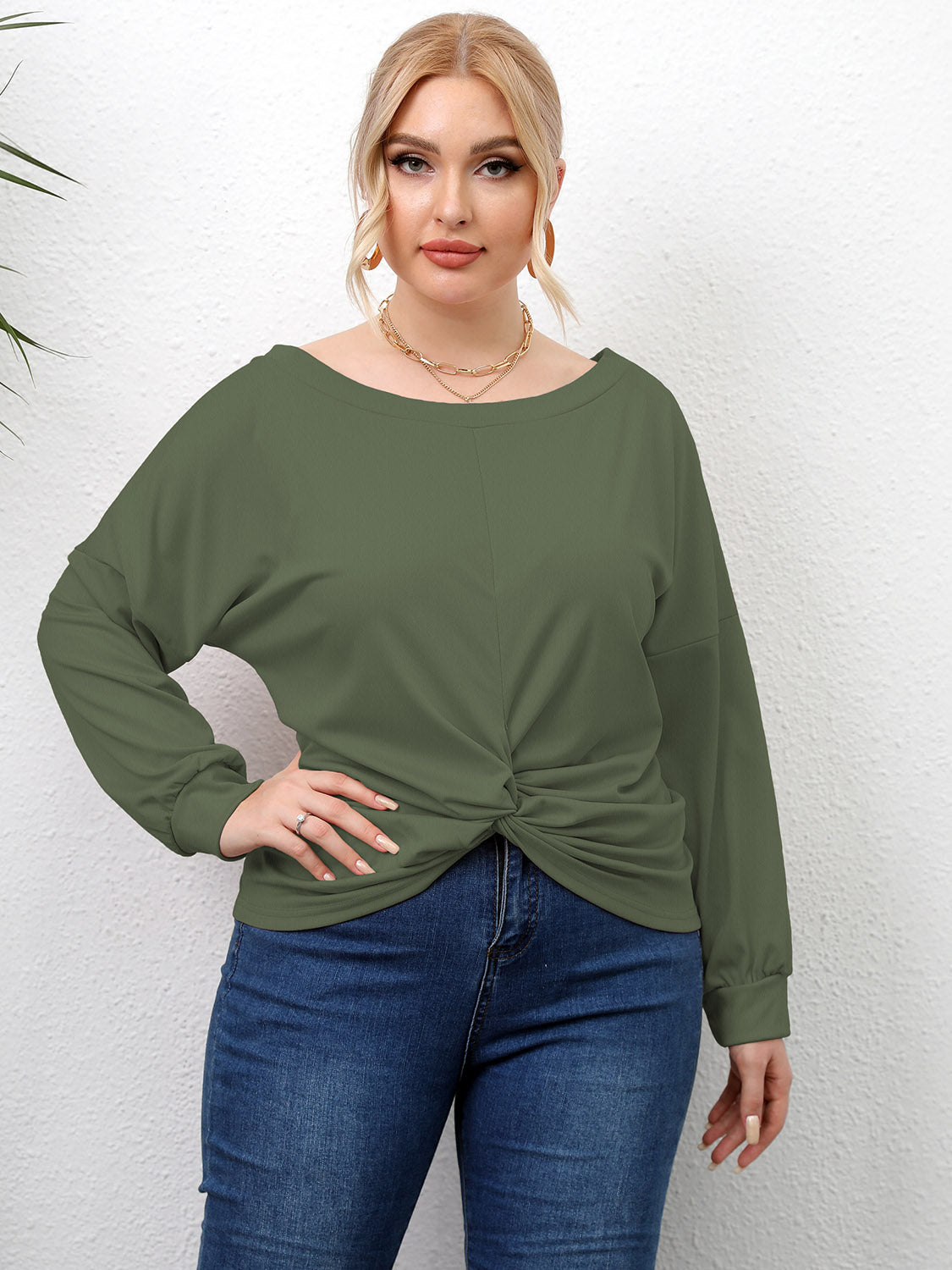Plus Size Twisted Drop Shoulder T-Shirt – Trendsi | ClozArt