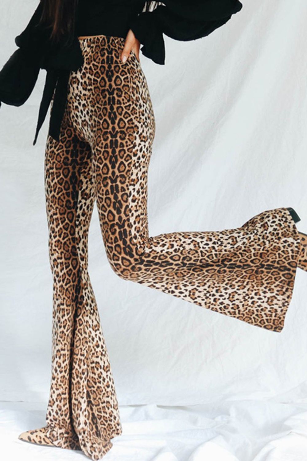 Leopard Print Flare Leg Pants – Trendsi | ClozArt