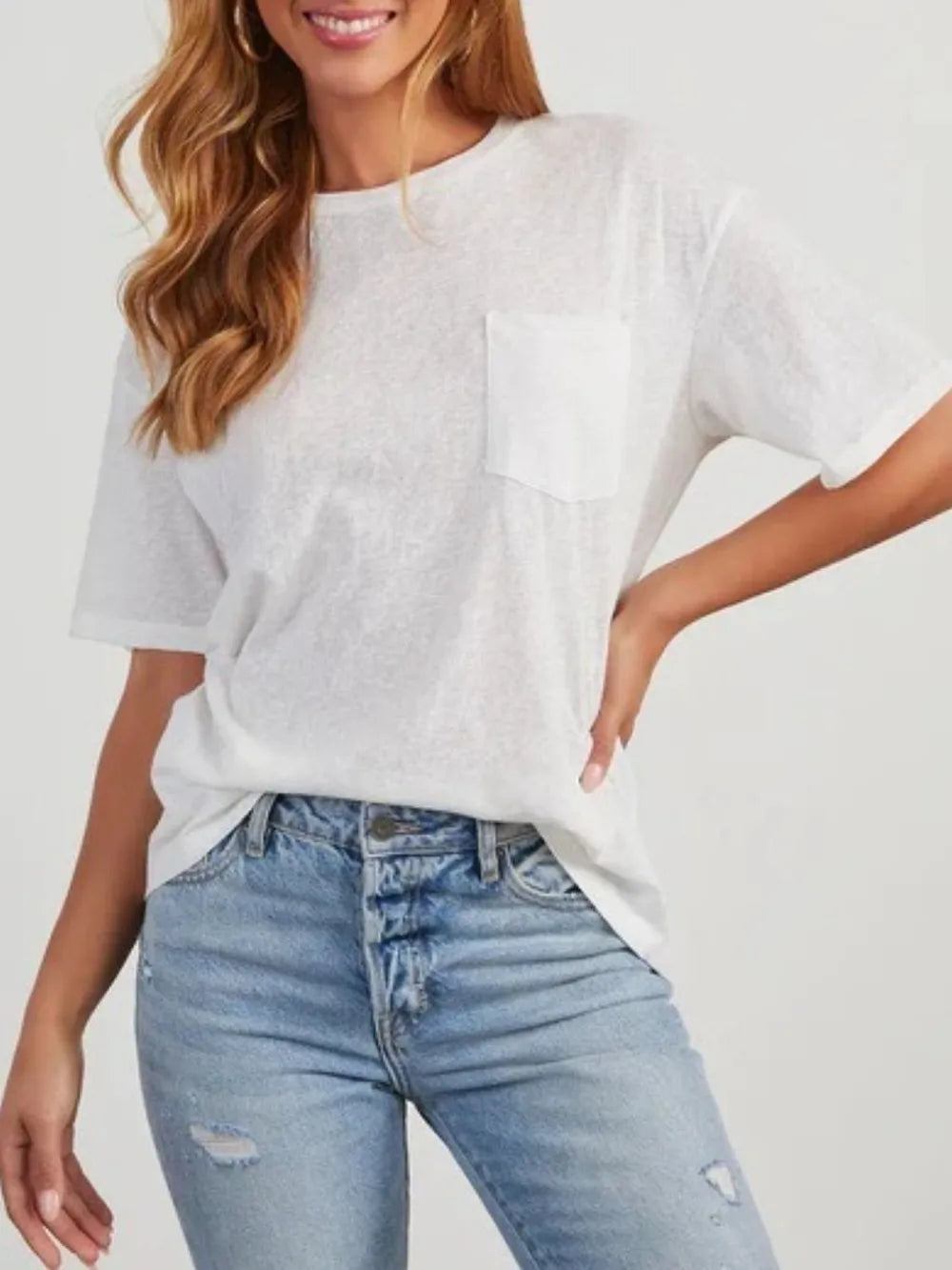 Round Neck Half Sleeve T-Shirt – Trendsi | ClozArt
