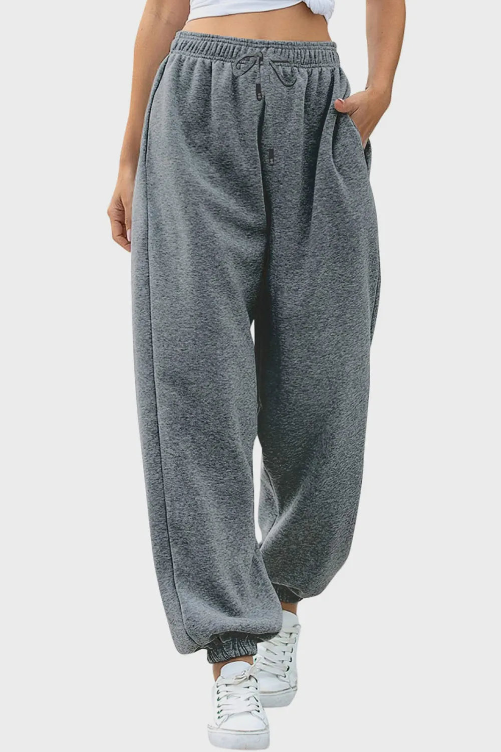 Elastic Waist Joggers with Pockets – Trendsi | ClozArt