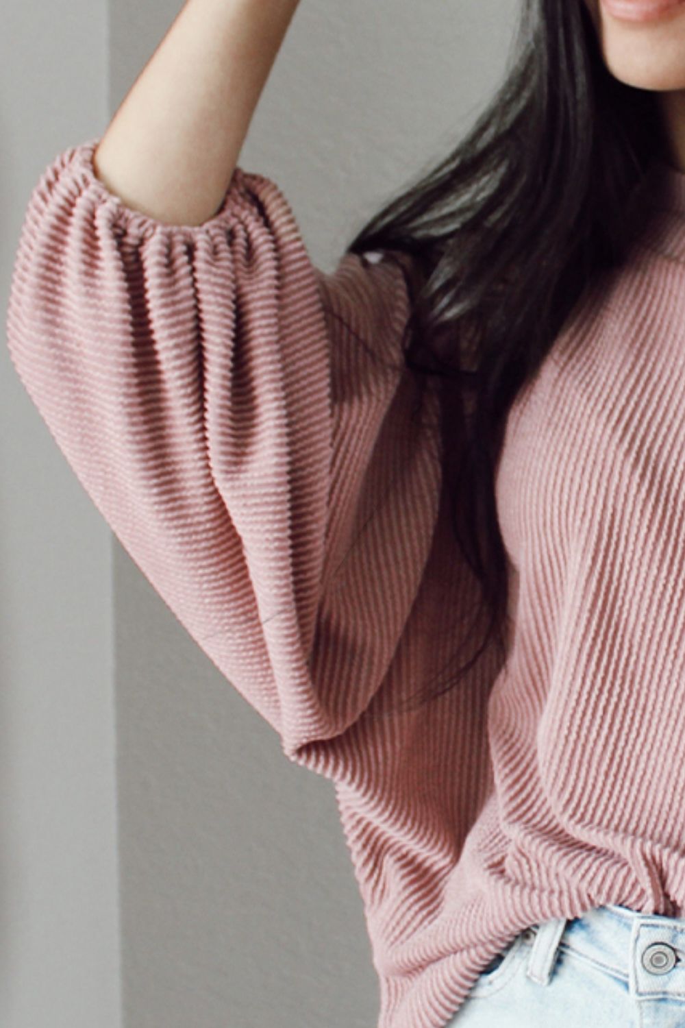 Ribbed Long Sleeve Knit Top – Trendsi | ClozArt