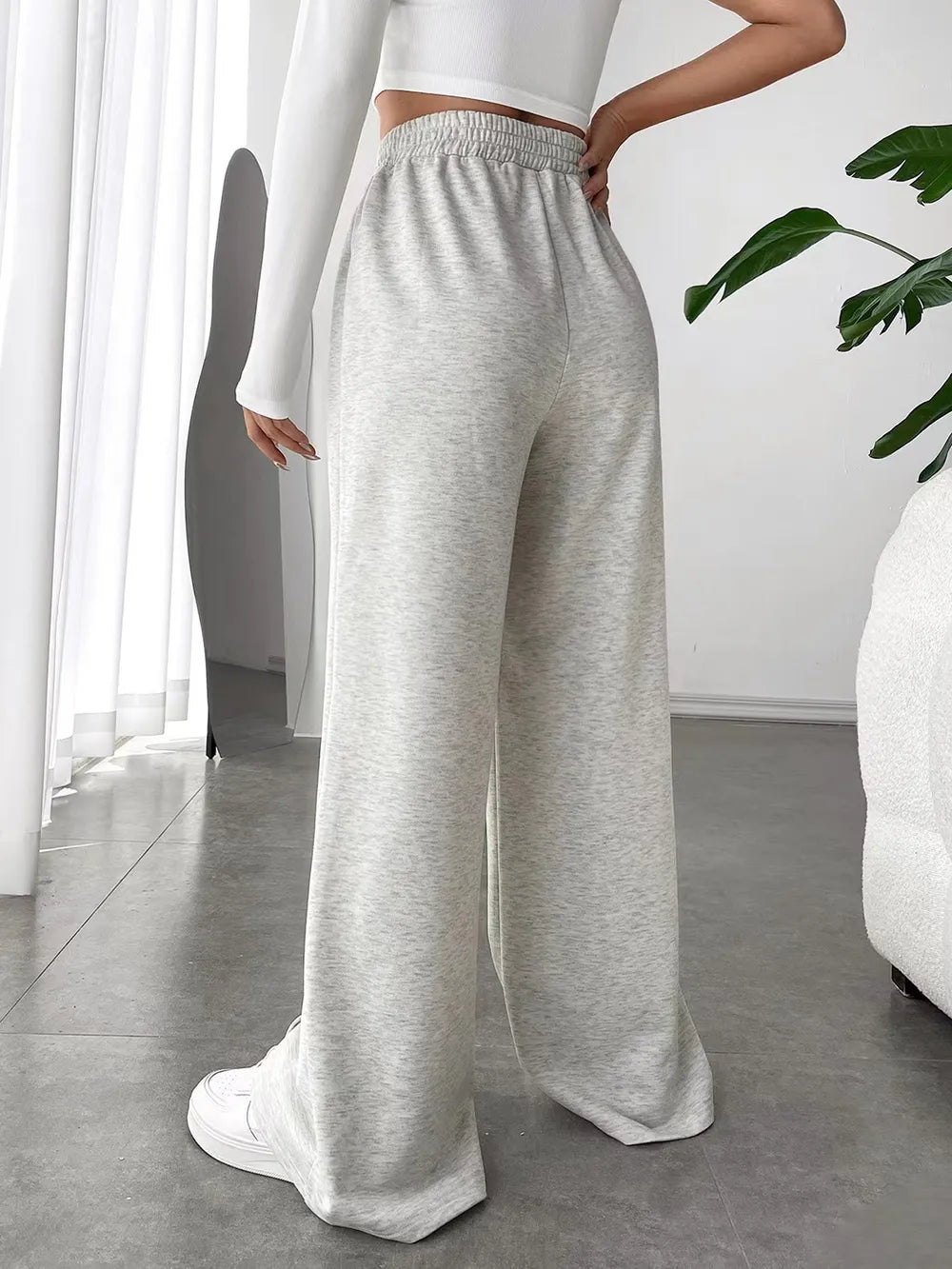Elastic Waist Wide Leg Pants – Trendsi | ClozArt