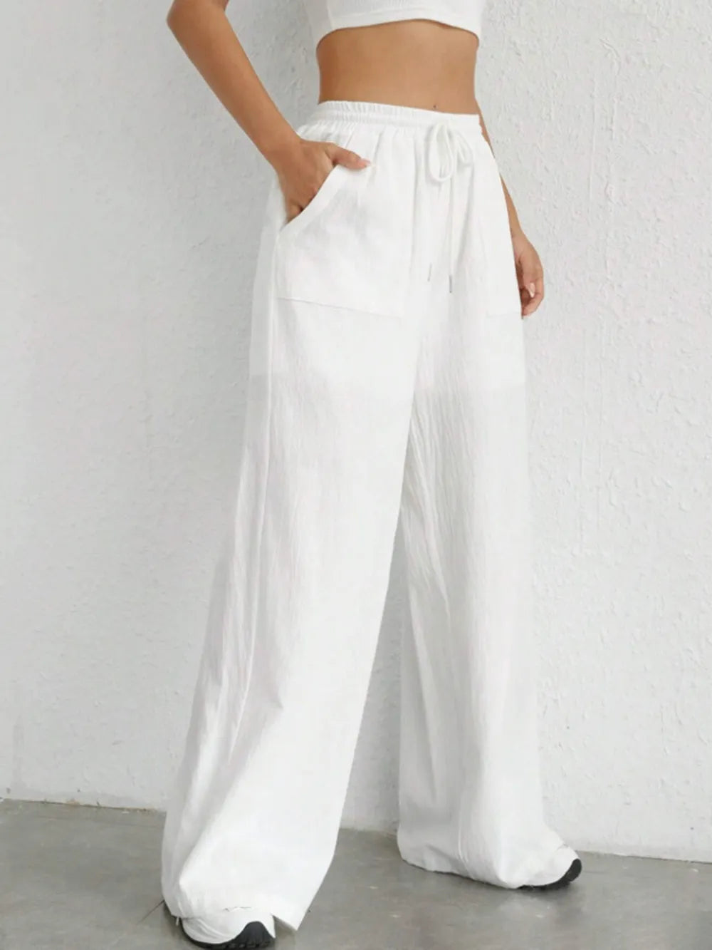 Drawstring Wide Leg Pants – Trendsi | ClozArt