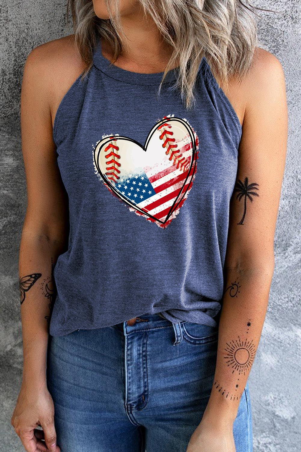 US Flag Heart Graphic Tank – Trendsi | ClozArt