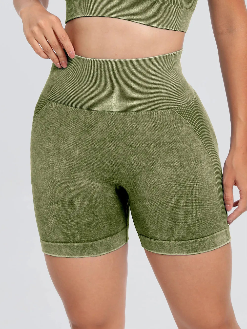 Washed High Waist Active Shorts – Trendsi | ClozArt