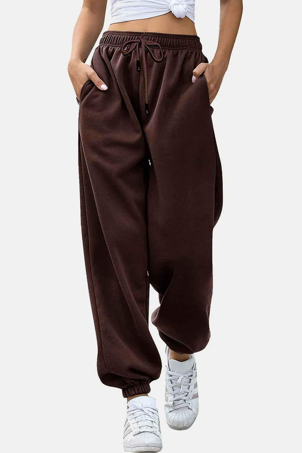 Elastic Waist Joggers with Pockets – Trendsi | ClozArt