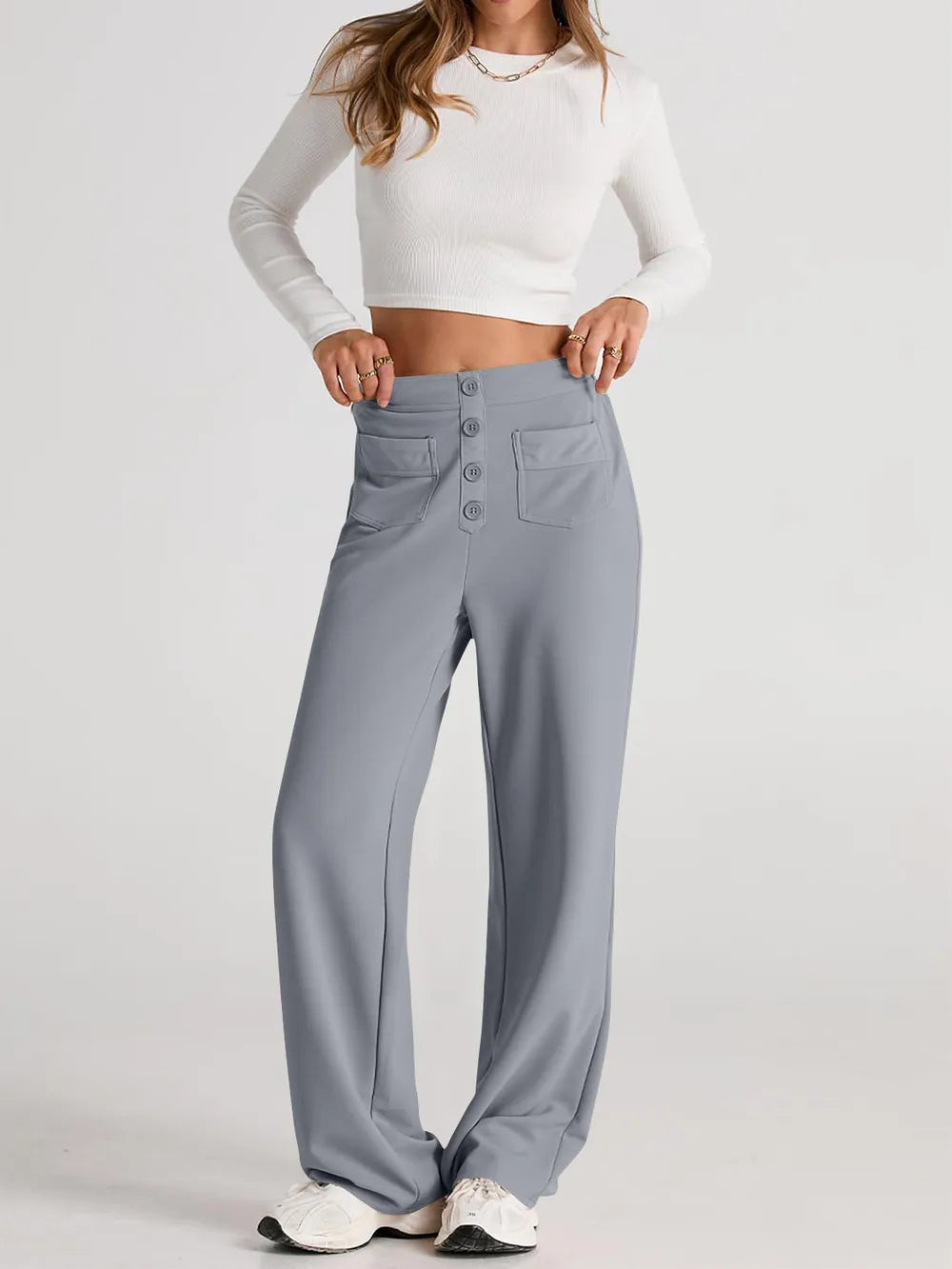 High Waist Wide Leg Pants – Trendsi | ClozArt