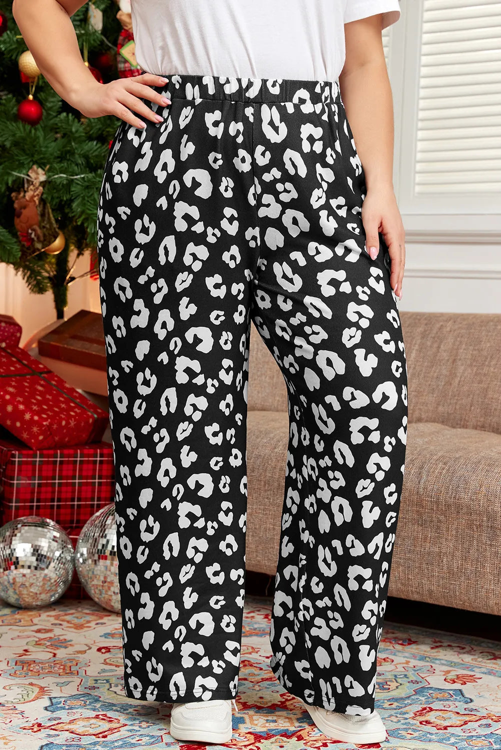 Plus Size Leopard Elastic Waist Pants – Trendsi | ClozArt