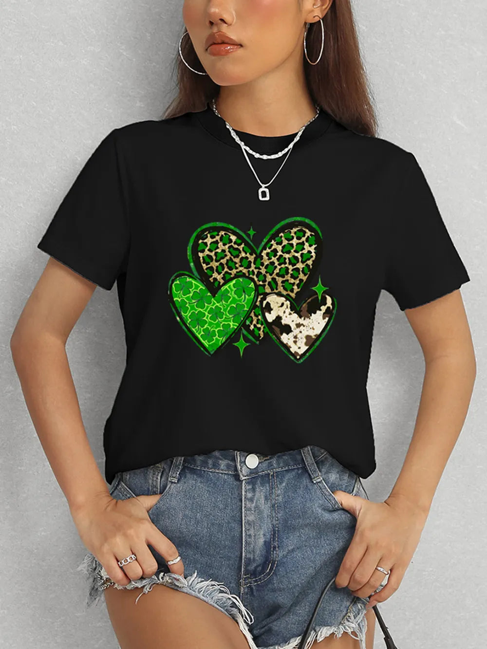 Heart Round Neck Short Sleeve T-Shirt – Trendsi | ClozArt