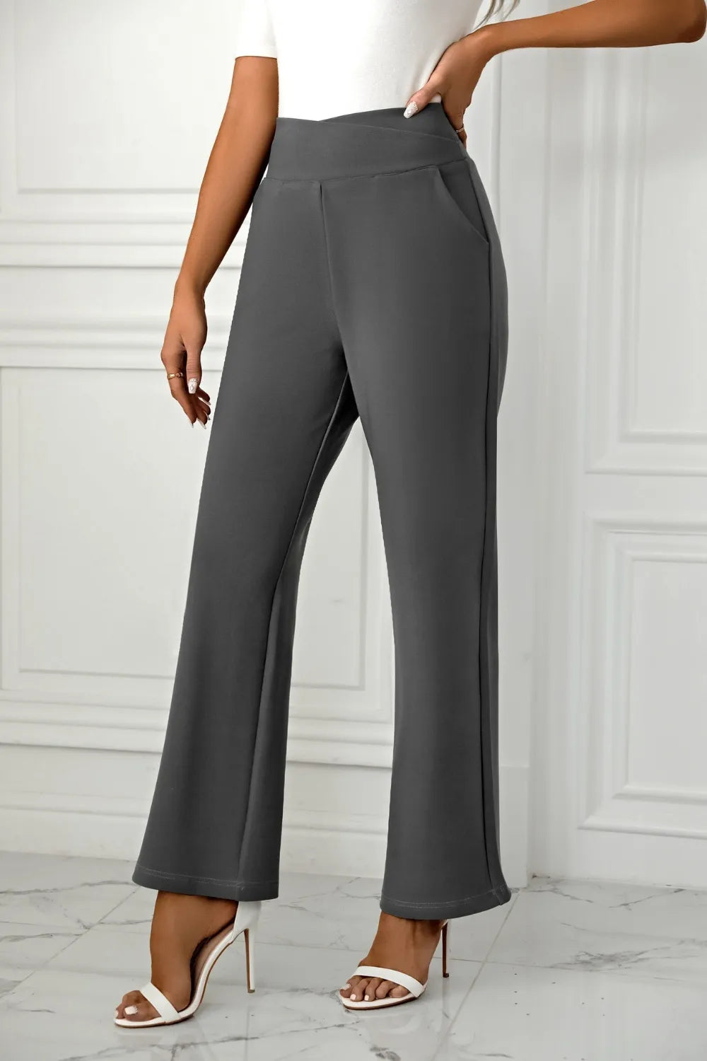 High Waist Straight Leg Pants – Trendsi | ClozArt