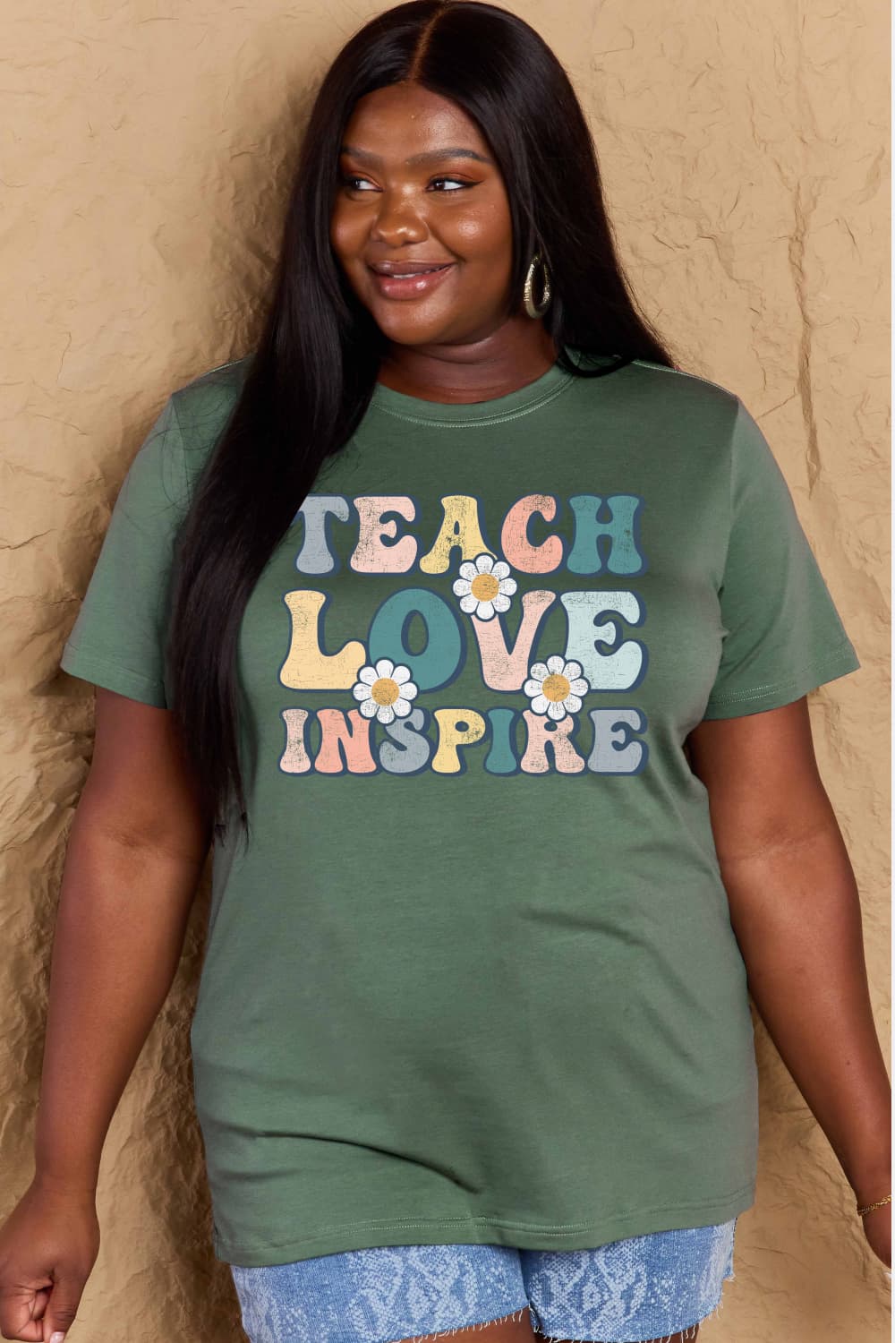 Simply Love Full Size TEACH LOVE INSPIRE Graphic Cotton T-Shirt – Trendsi | ClozArt
