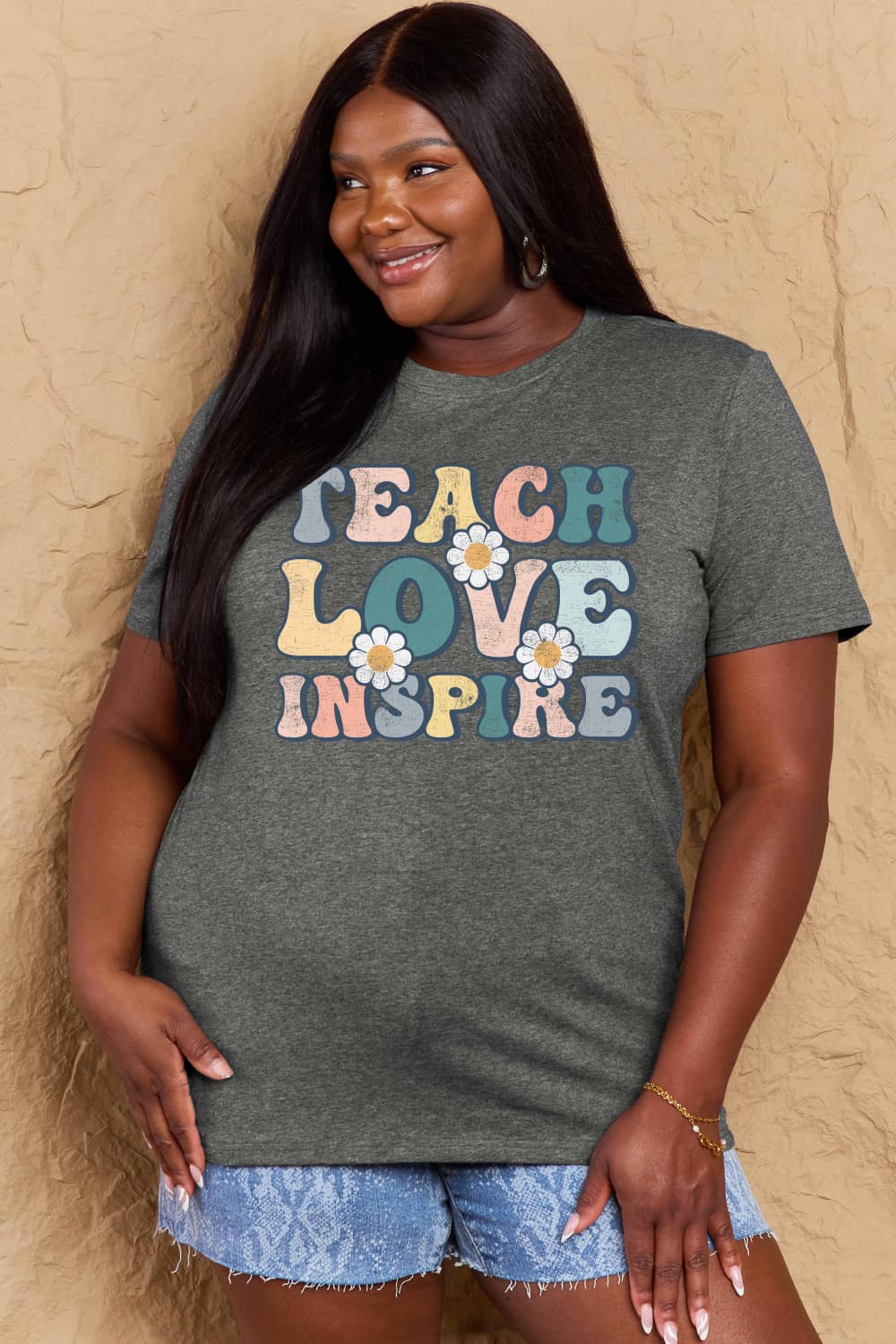 Simply Love Full Size TEACH LOVE INSPIRE Graphic Cotton T-Shirt – Trendsi | ClozArt