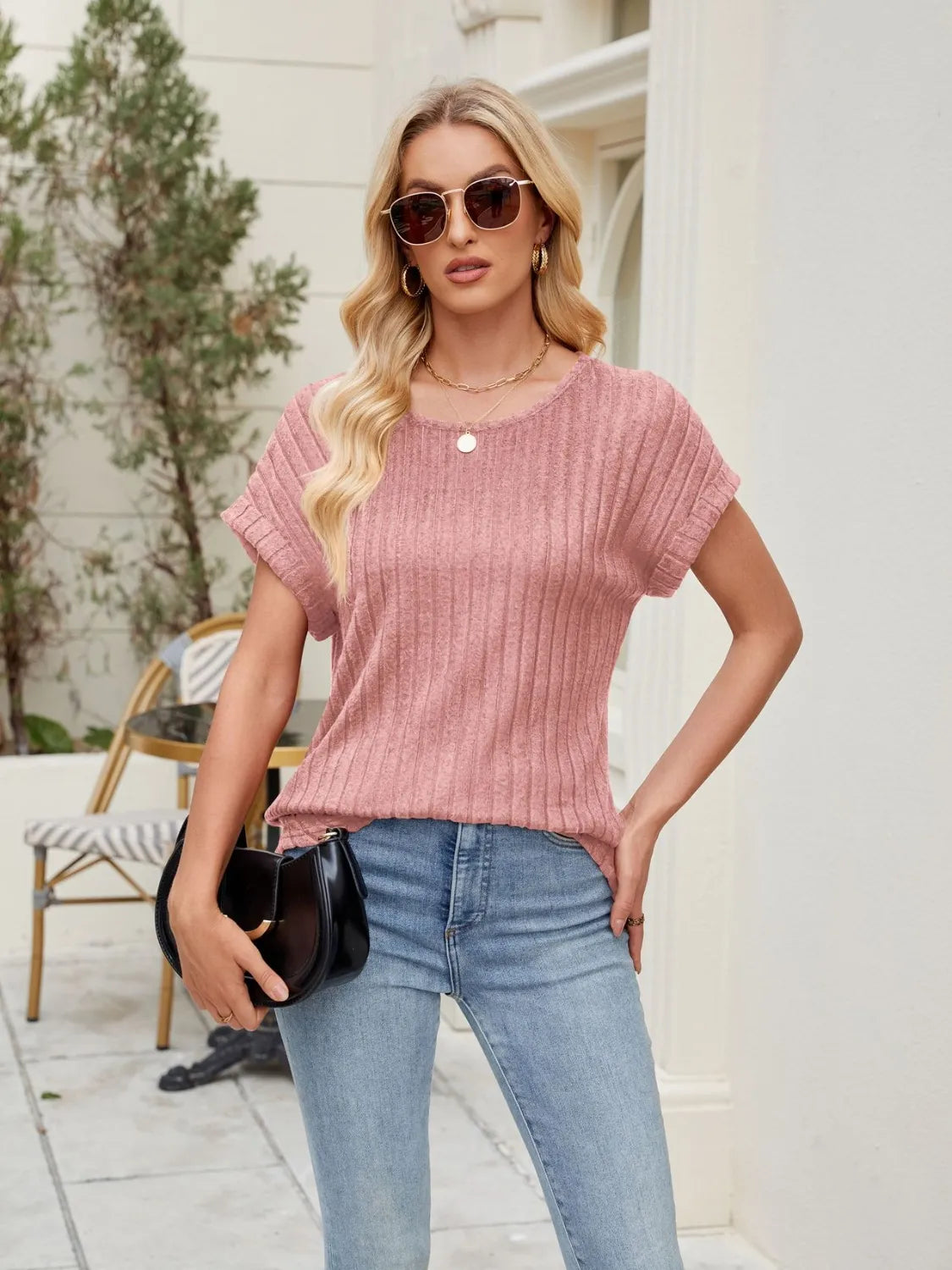 Round Neck Short Sleeve T-Shirt – Trendsi | ClozArt