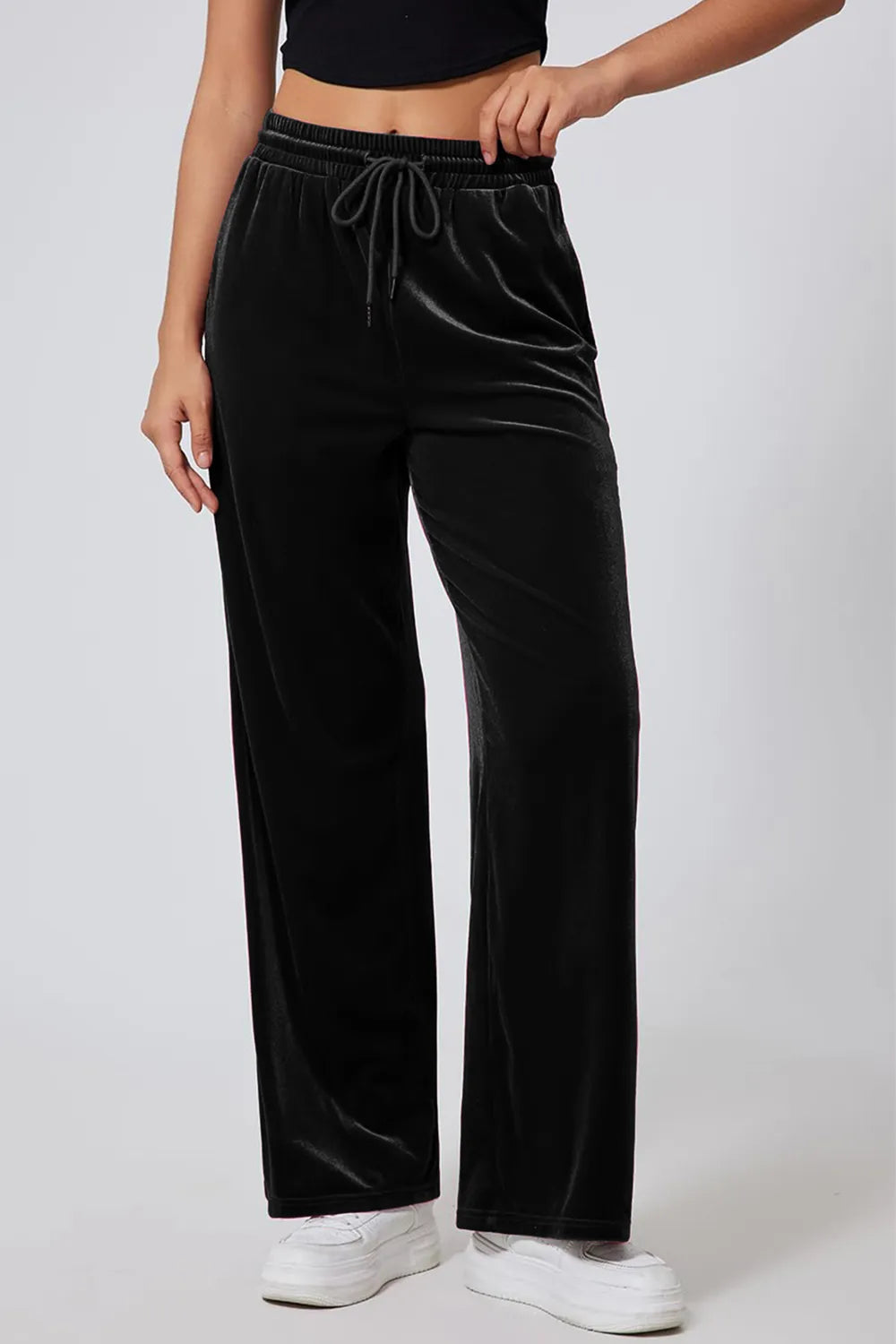 Drawstring Elastic Waist Straight Leg Pants – Trendsi | ClozArt