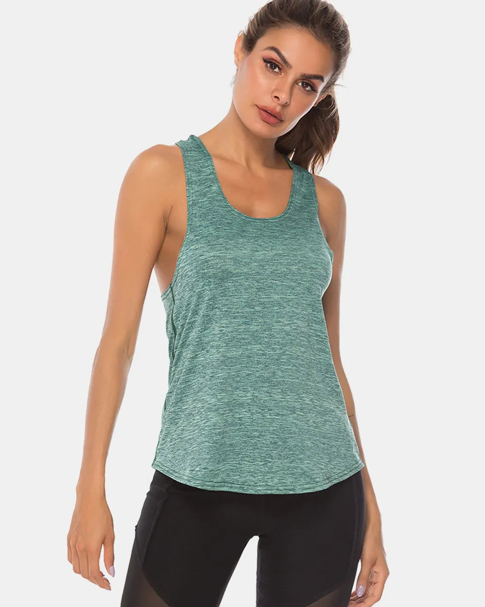Full Size Scoop Neck Wide Strap Active Tank – Trendsi | ClozArt