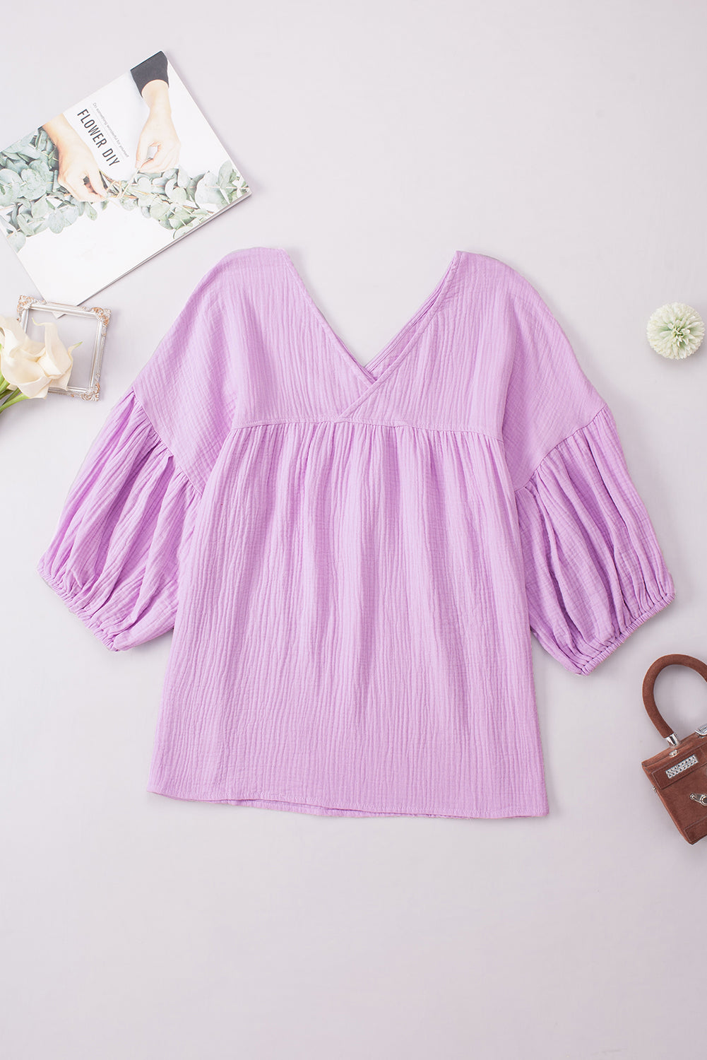 Dropped Shoulder V-Neck Blouse – Trendsi | ClozArt