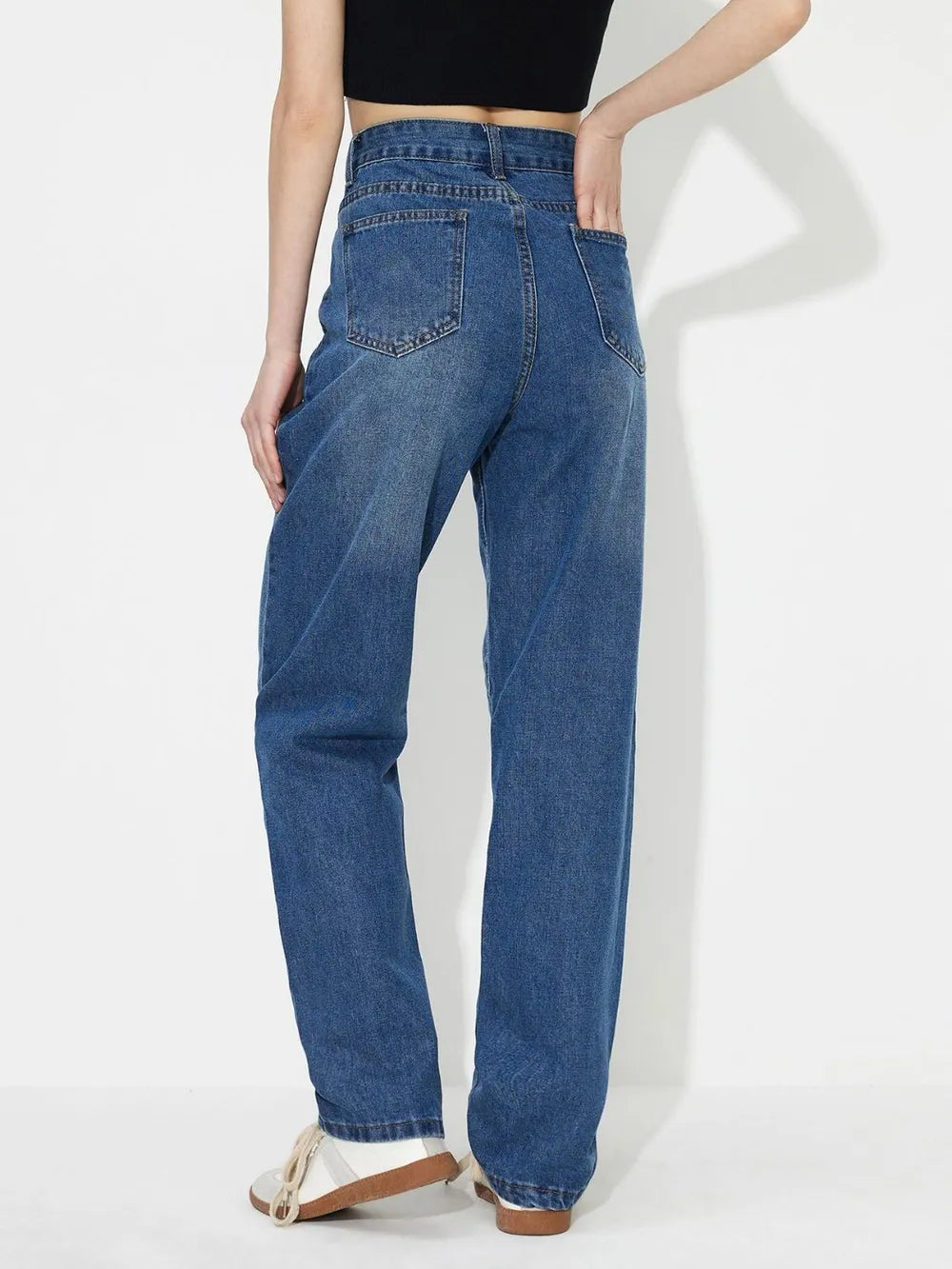 Asymmetric Waist Jeans with Pockets – Trendsi | ClozArt
