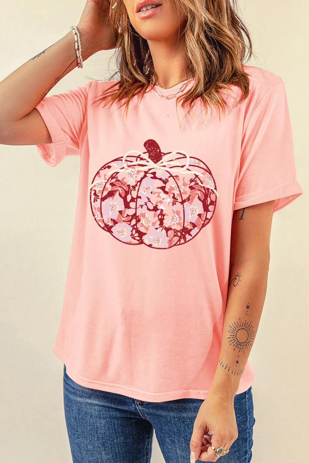 Pumpkin Graphic Round Neck Long Sleeve T-Shirt – Trendsi | ClozArt
