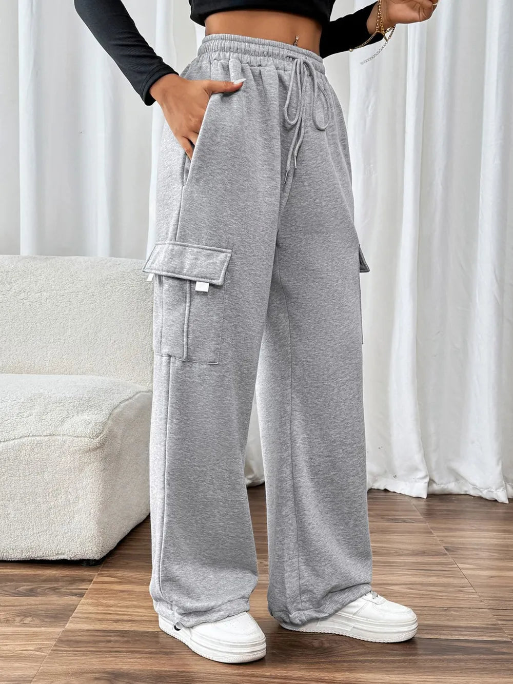 Perfee Drawstring Elastic Waist Joggers with Pockets – Trendsi | ClozArt