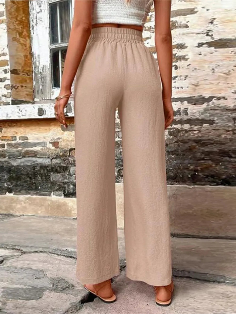 Tied High Waist Wide Leg Pants with Pockets – Trendsi | ClozArt