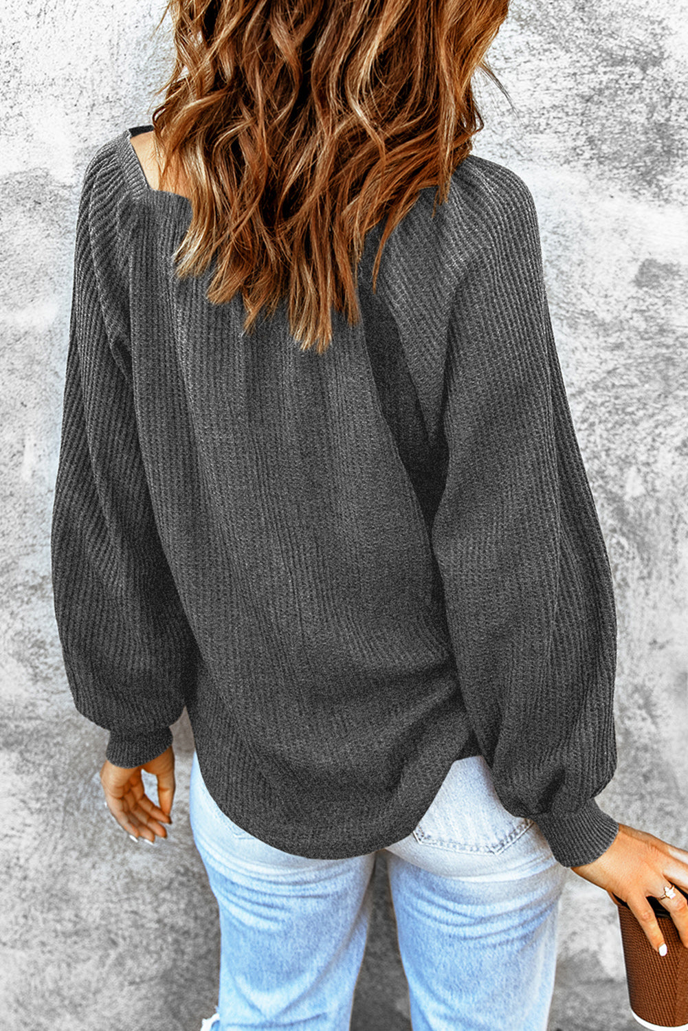 Square Neck Waffle-Knit Top – Trendsi | ClozArt