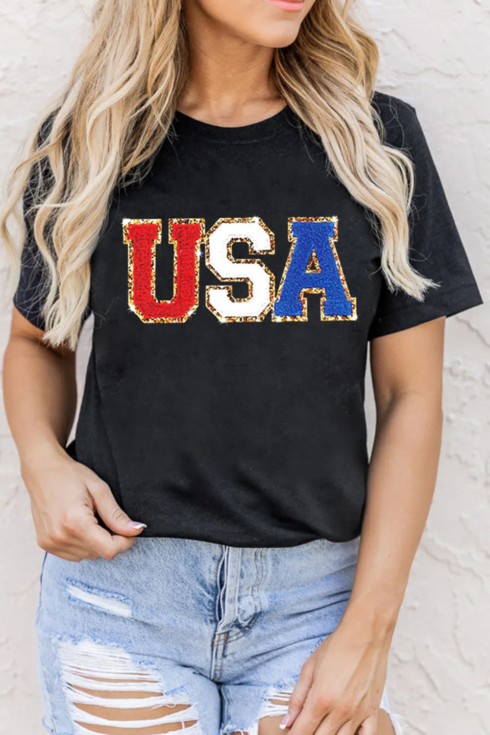 USA Round Neck Short Sleeve T-Shirt – Trendsi | ClozArt
