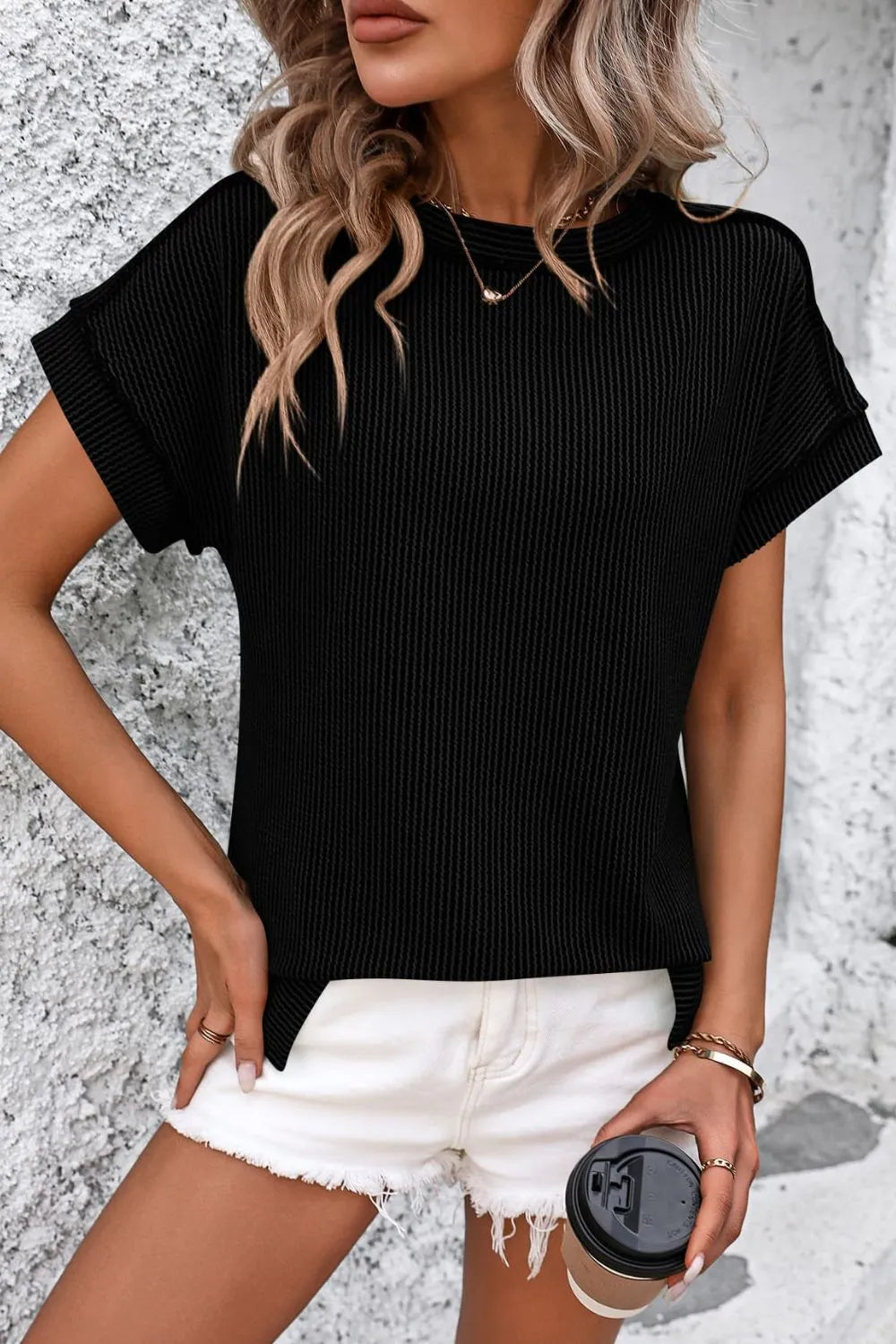 Mandy Striped Round Neck Short Sleeve T-Shirt – Trendsi | ClozArt