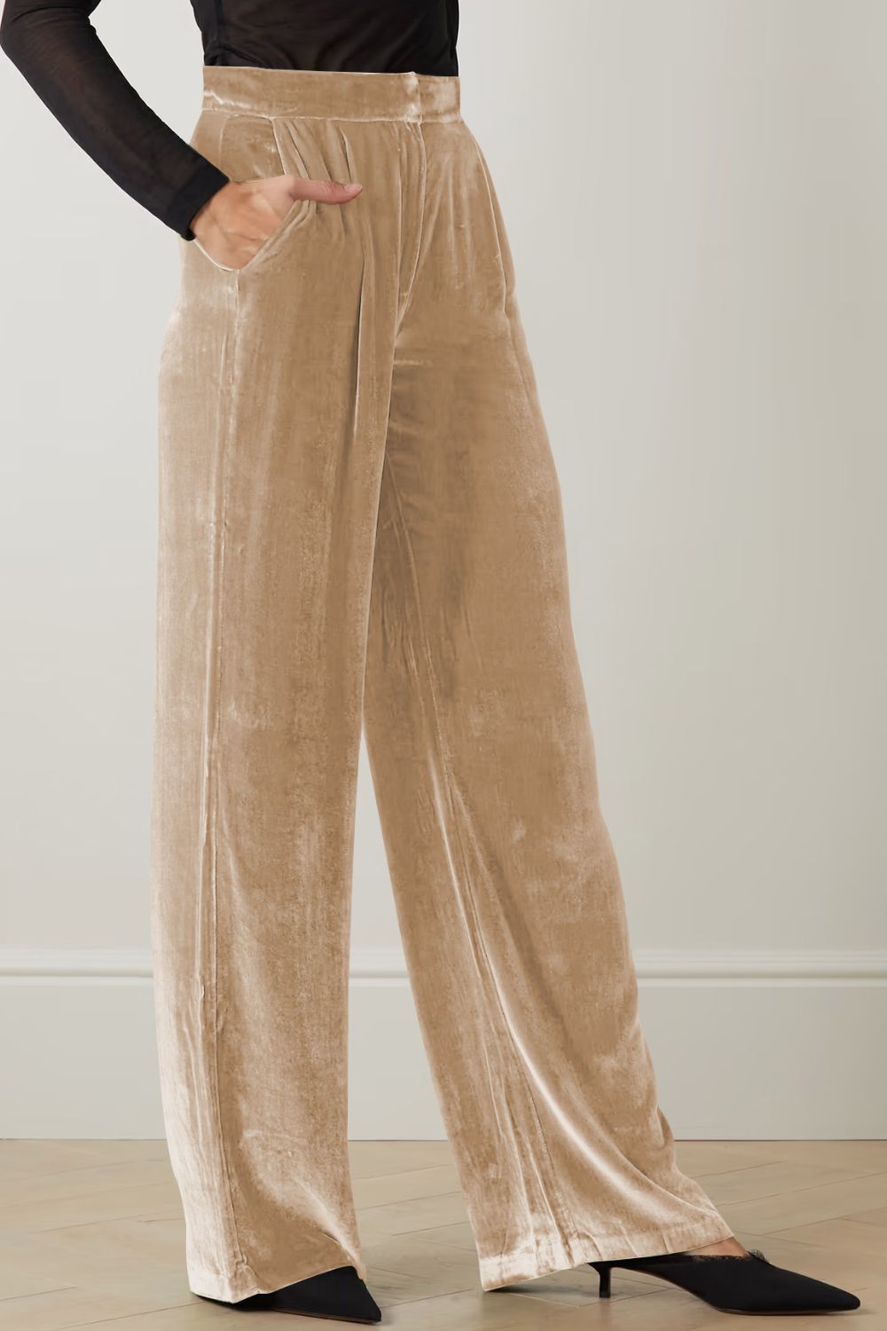 Loose Fit High Waist Long Pants with Pockets – Trendsi | ClozArt