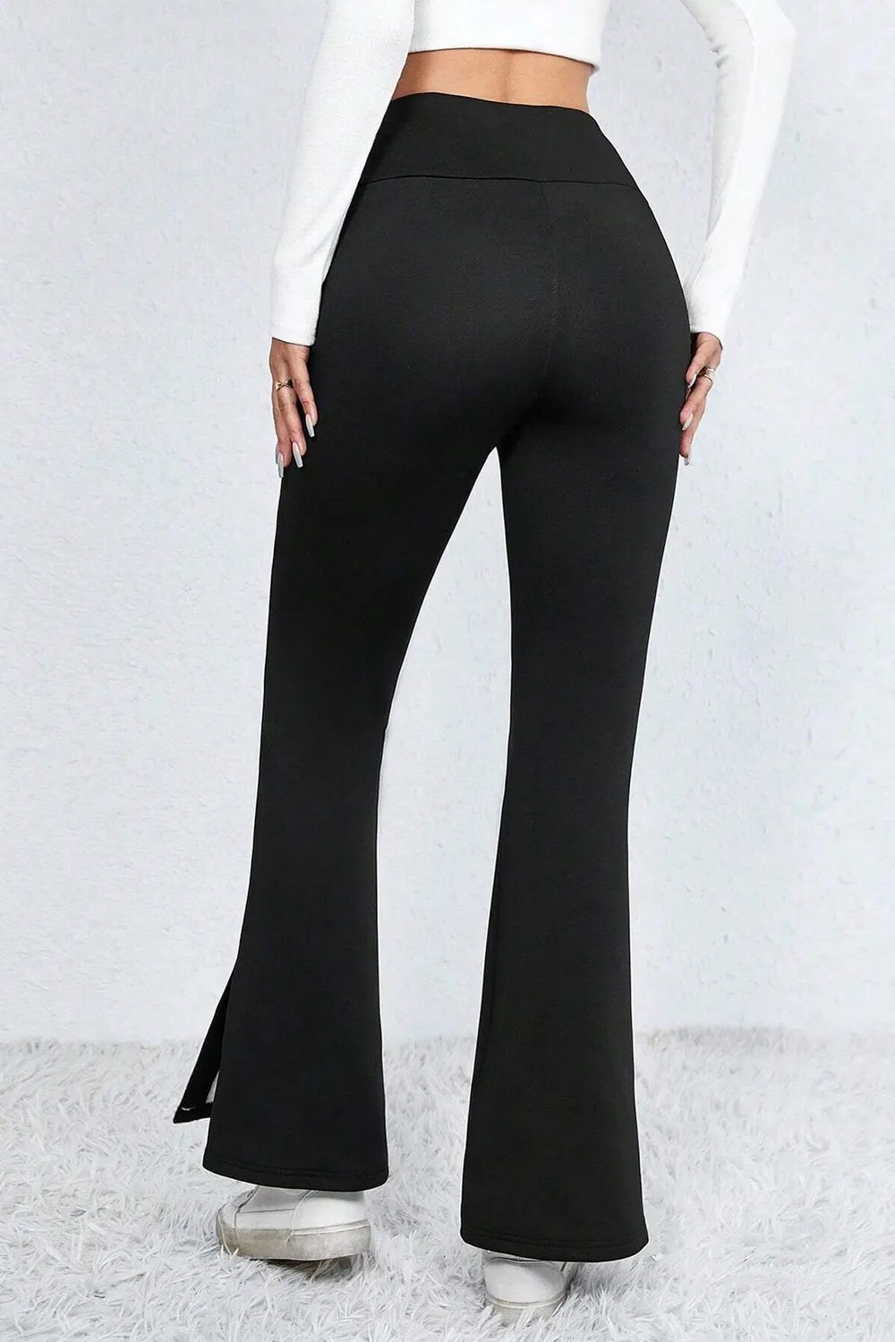 Slit High Waist Bootcut Pants – Trendsi | ClozArt