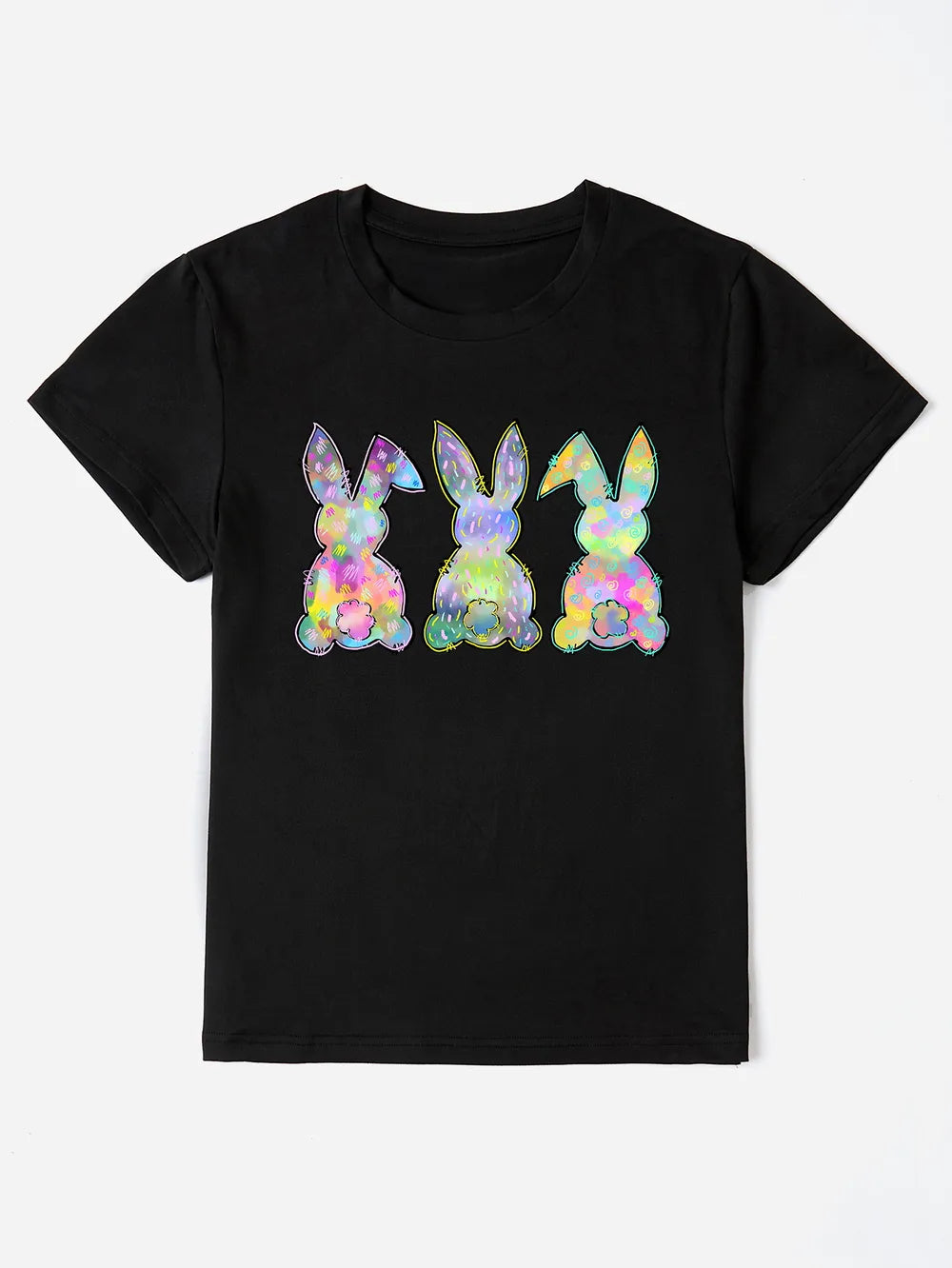 Rabbit Round Neck Short Sleeve T-Shirt – Trendsi | ClozArt