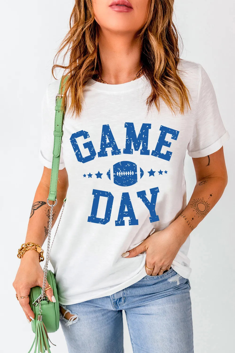 GAME DAY Round Neck Short Sleeve T-Shirt – Trendsi | ClozArt