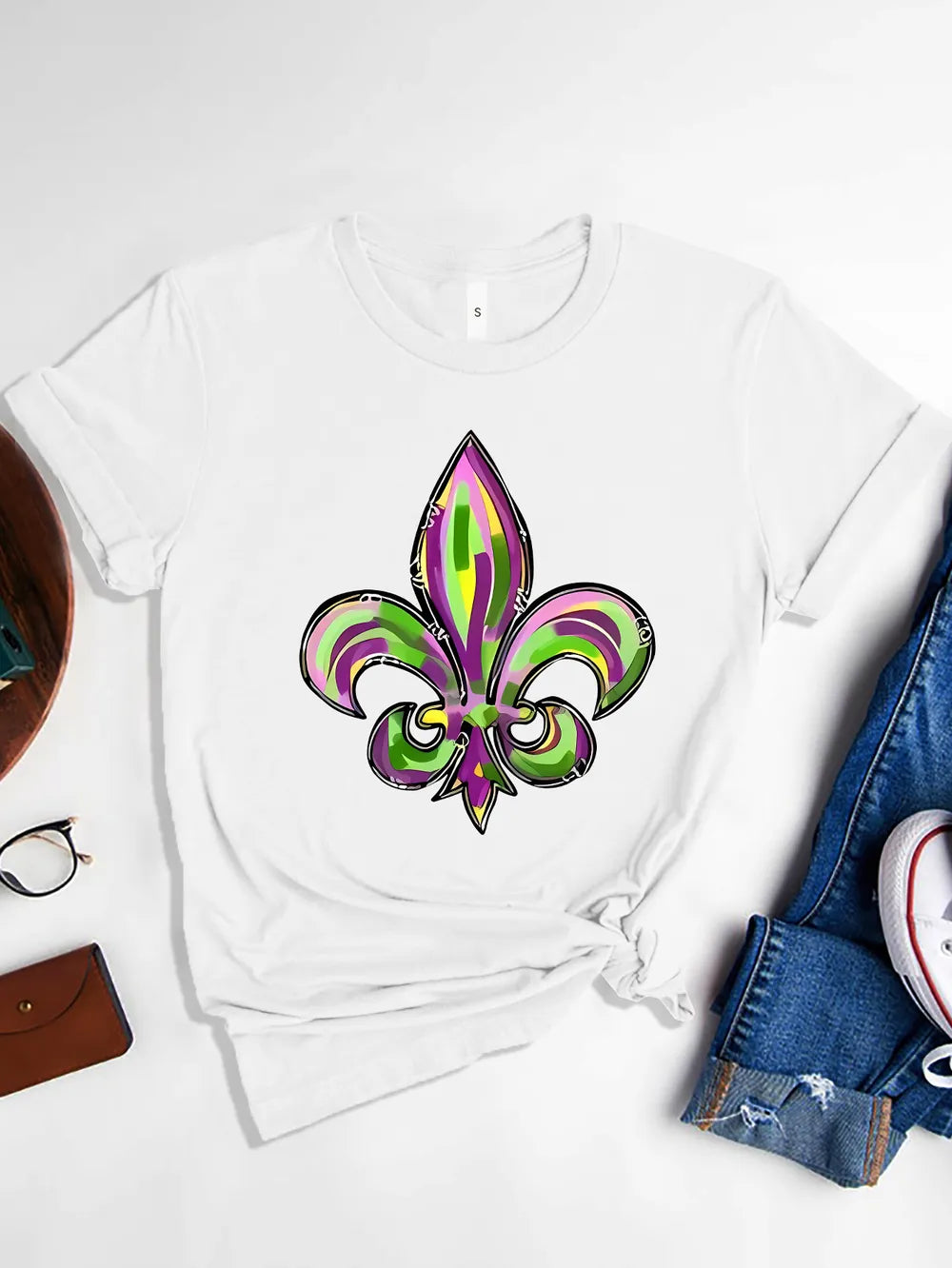 Mardi Gras Graphic Round Neck Short Sleeve T-Shirt – Trendsi | ClozArt