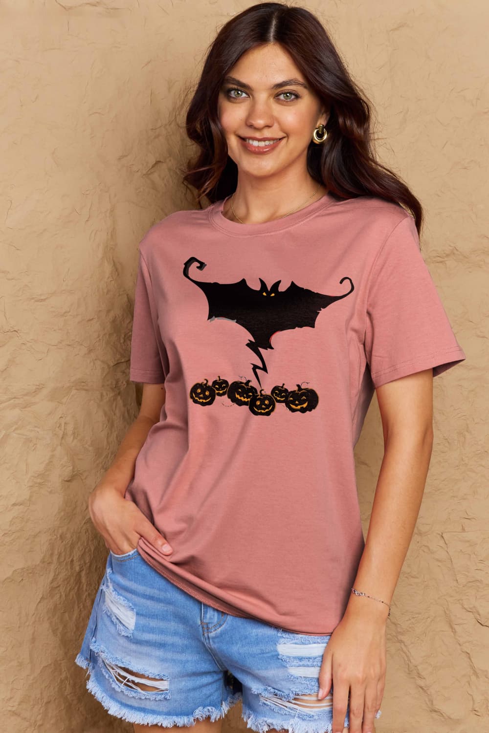 Simply Love Full Size Bat & Pumpkin Graphic Cotton T-Shirt – Trendsi | ClozArt