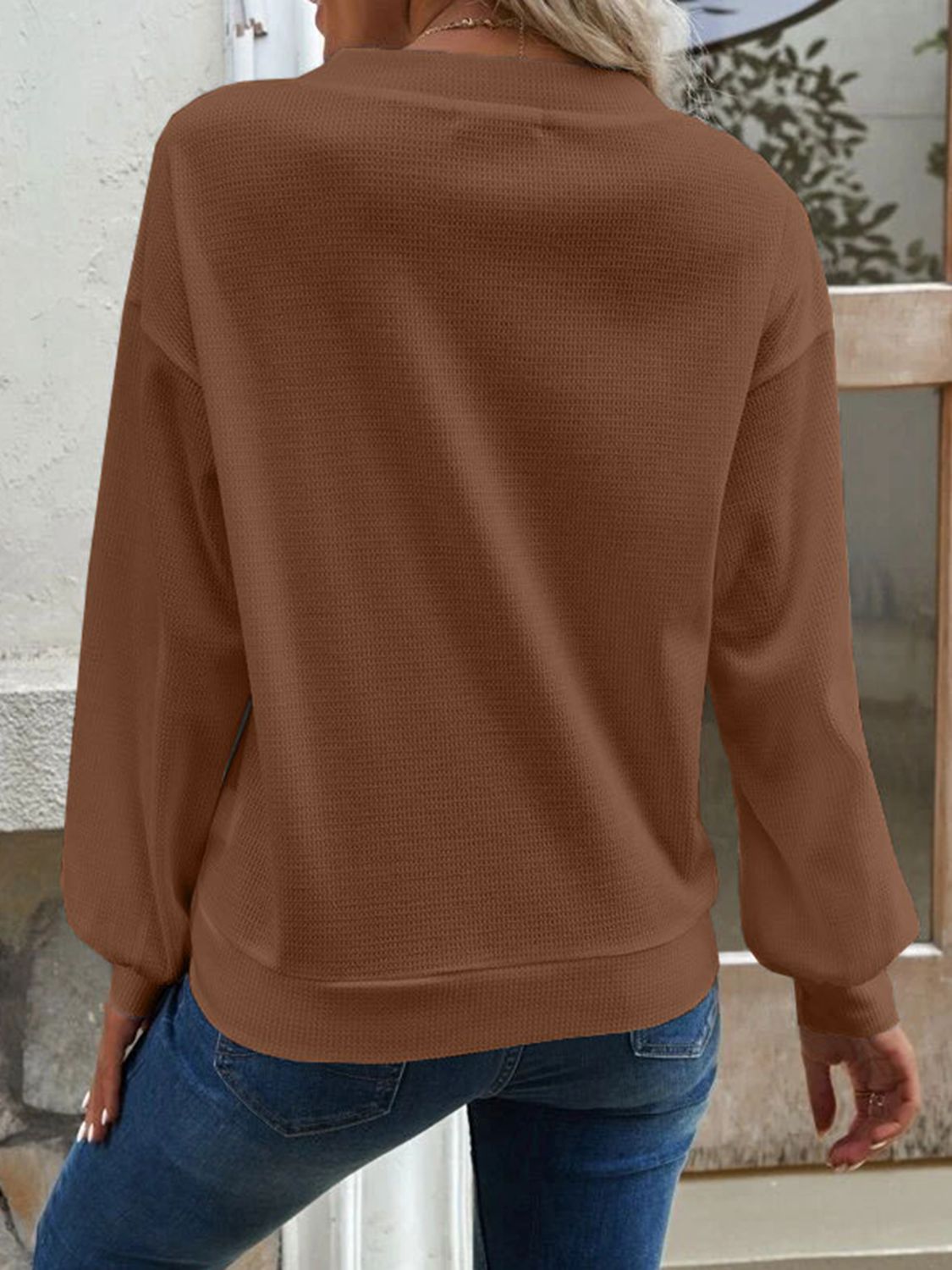 V-Neck Dropped Shoulder Blouse – Trendsi | ClozArt