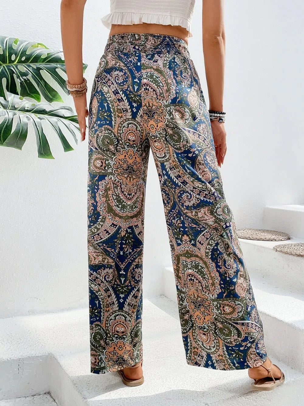 Printed Wide Leg Pants – Trendsi | ClozArt