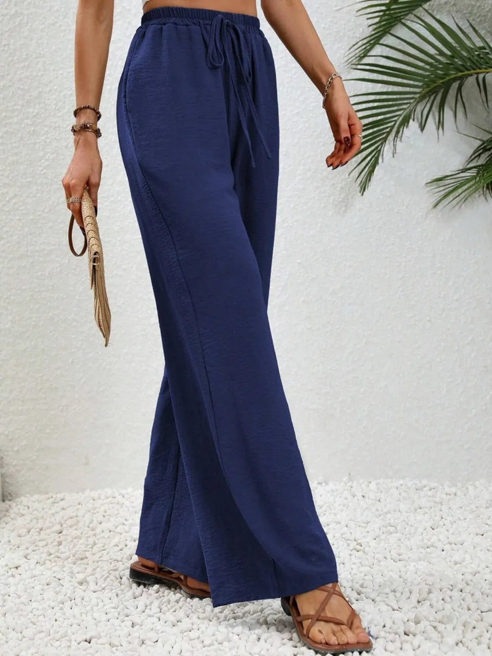 Wide Leg Drawstring Pants – Trendsi | ClozArt