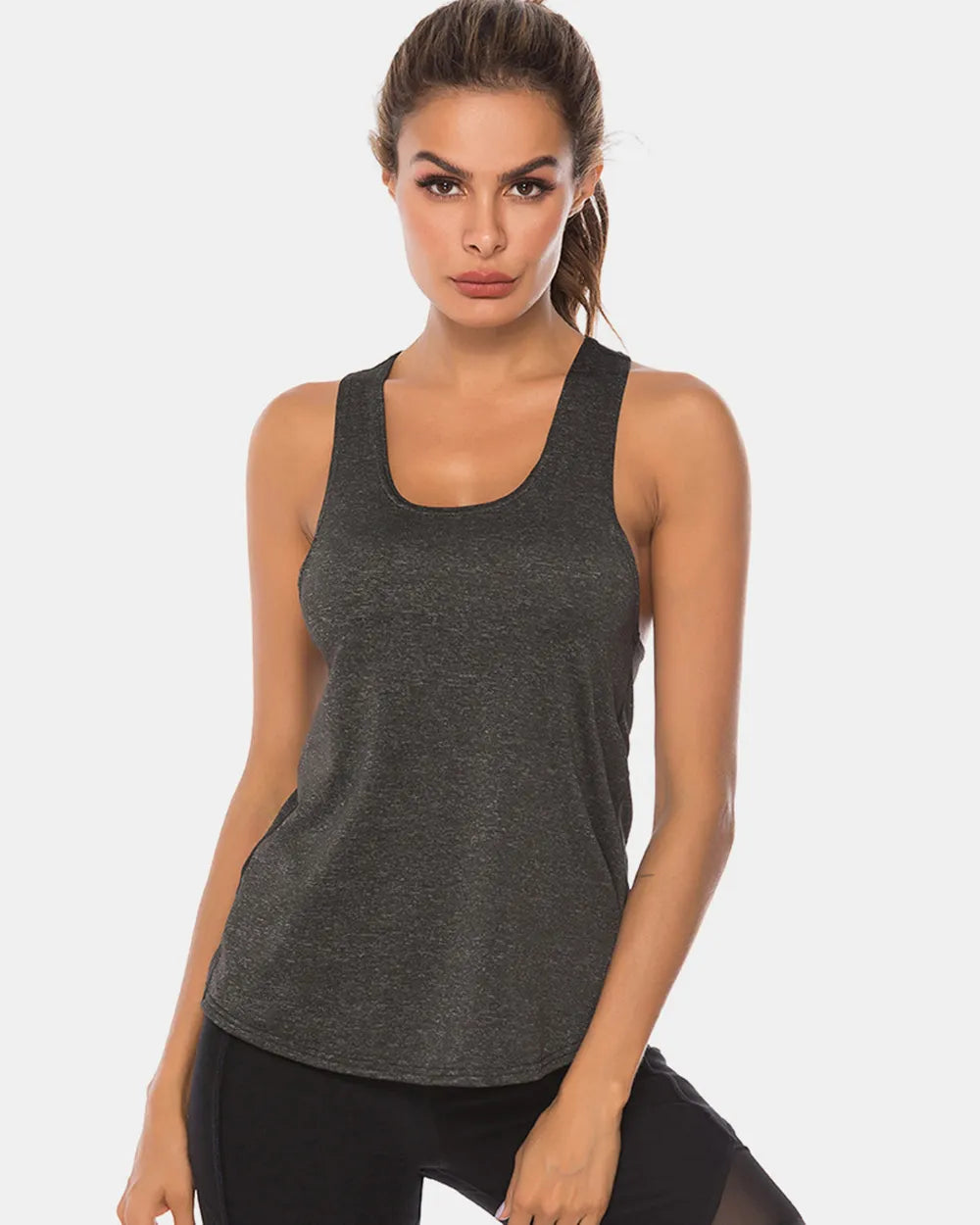 Full Size Scoop Neck Wide Strap Active Tank – Trendsi | ClozArt