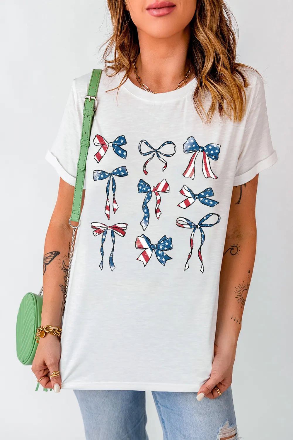 Bow Round Neck Short Sleeve T-Shirt – Trendsi | ClozArt