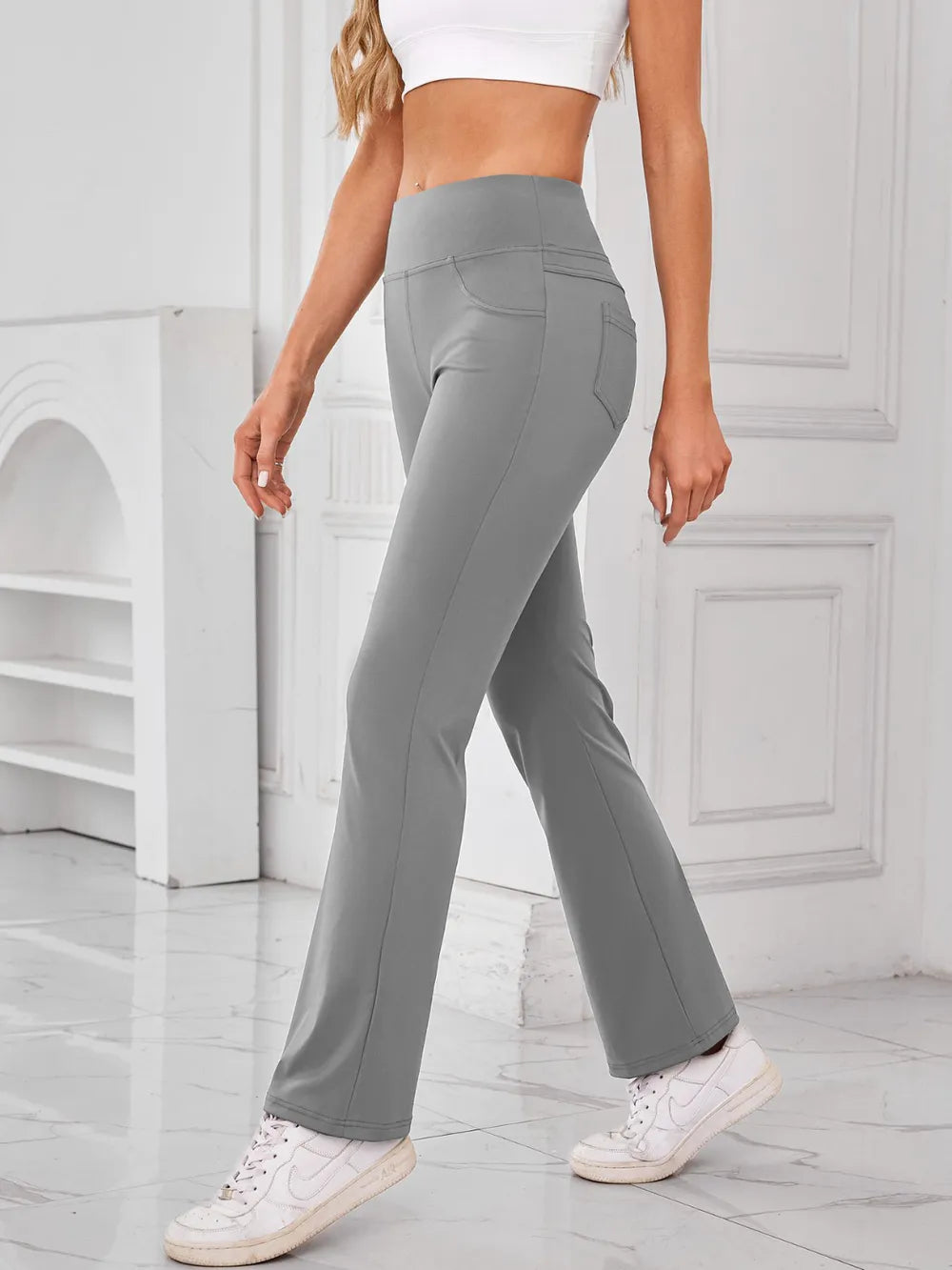 Lovelet High Waist Active Pants with Pockets – Trendsi | ClozArt