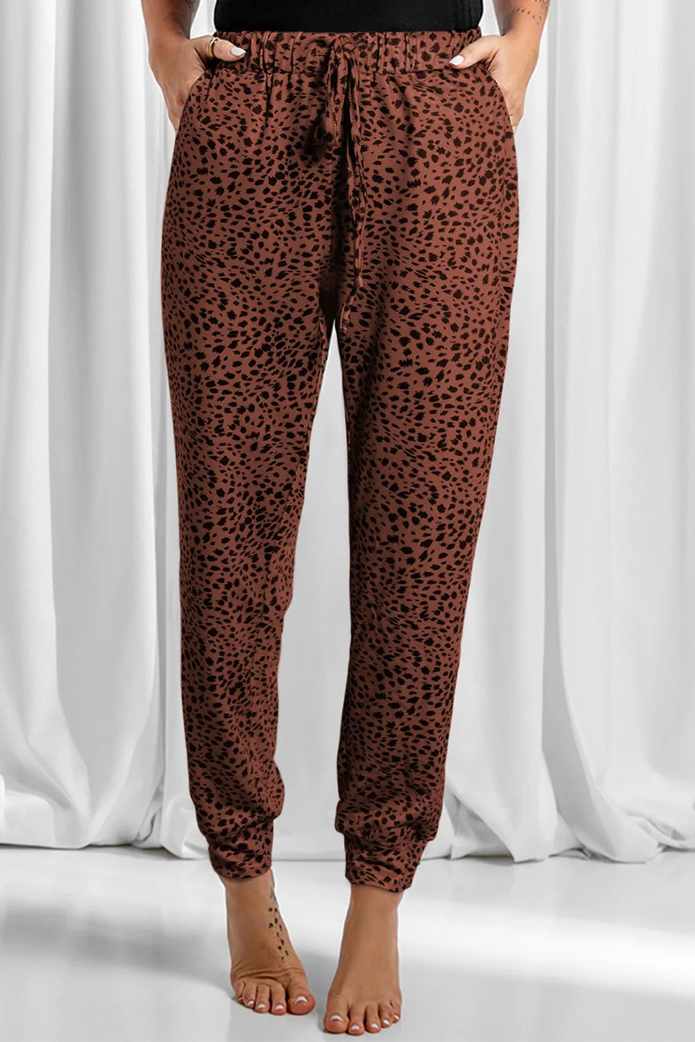 Full Size Leopard Drawstring Pocketed Pants – Trendsi | ClozArt