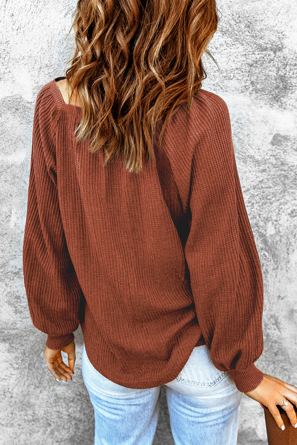 Square Neck Waffle-Knit Top – Trendsi | ClozArt