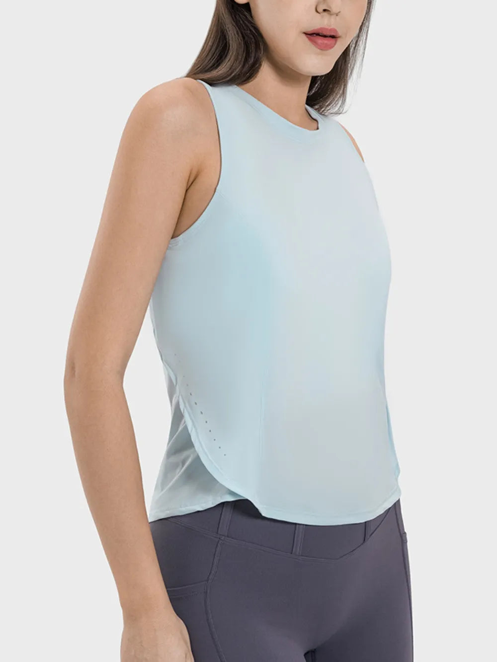 Millennia Round Neck Active Tank – Trendsi | ClozArt