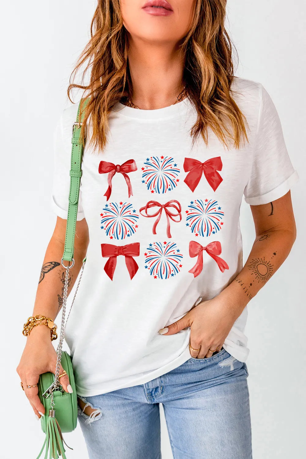 Bow Graphic Round Neck Short Sleeve T-Shirt – Trendsi | ClozArt