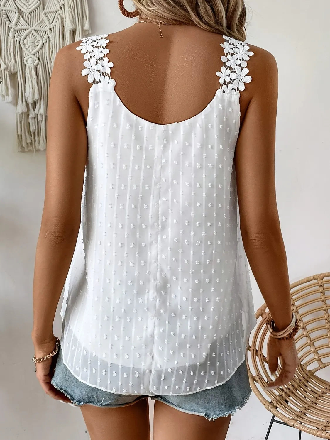Swiss Dot Scoop Neck Cami – Trendsi | ClozArt